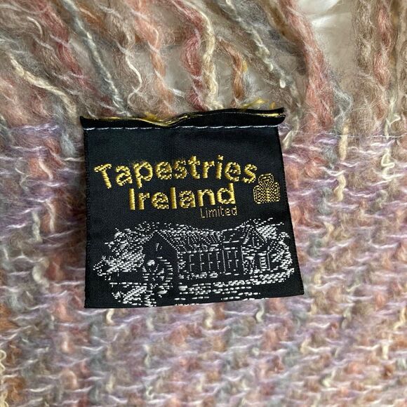 Tapestries Ireland Ltd.  Hand Woven Blanket Wool Purple Pink Size 64” X 46” Rare - Picture 12 of 12